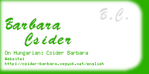 barbara csider business card